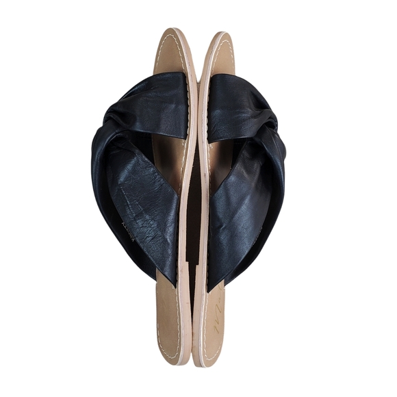 Matisse Knotty Black Leather Slide Sandals Size 9 - Picture 3 of 9